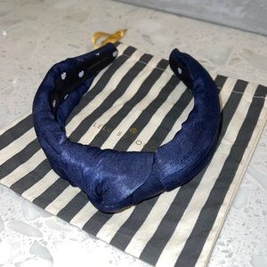 Lele Sadoughi Navy Silk Headband